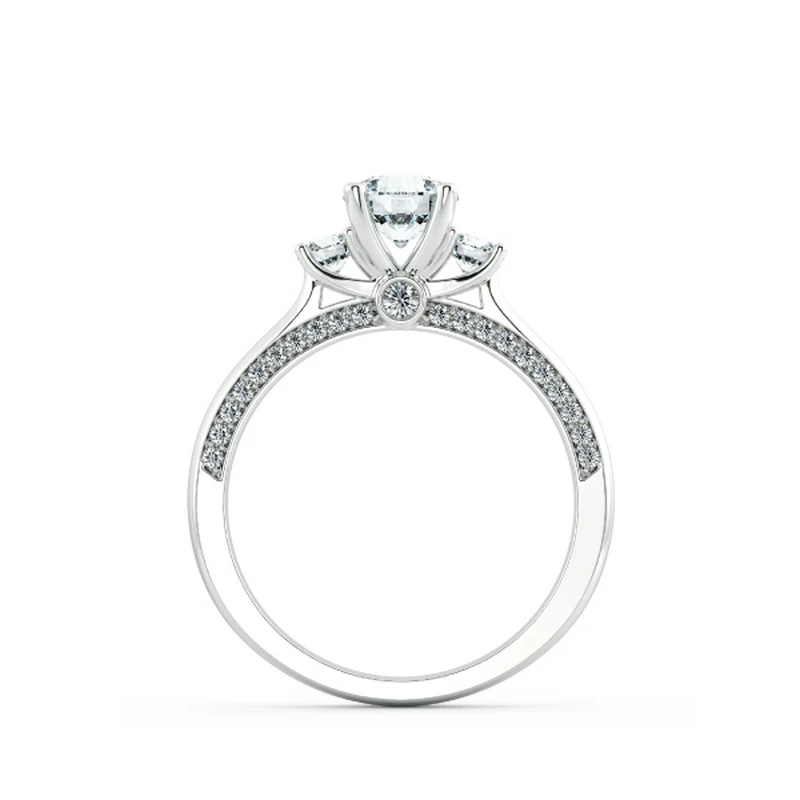 Nhẫn đính hôn Threestone có bridge accent NCH3204 5